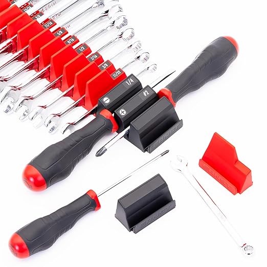 Ernst Manufacturing Screwdriver Pro - Modular Screwdriver Organizer for 26 Tools with Magnetic Base, Red - Made in the USA
