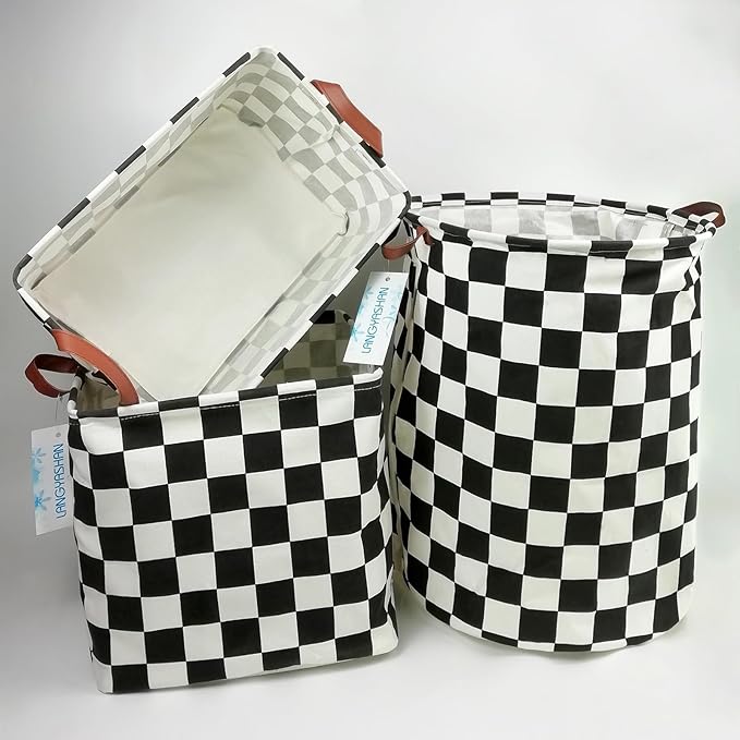 LANGYASHAN Square Storage Baskets Waterproof Canvas Children Laundry Nursery Hamper for Shelves Gift Baskets Toy Organizer Room Decor (Square Racing flag)