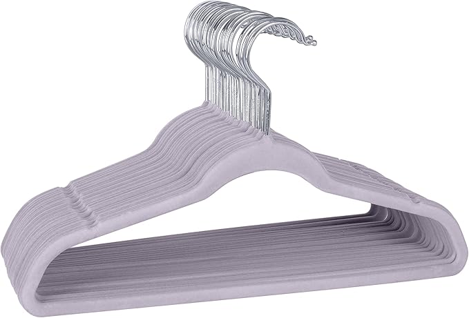 Laura Ashley Kids Velvet Hangers| 25 Pack | Durable | Lightweight | Pink | Non-Slip | Closet Organization | Holds 10lbs