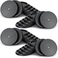 32Pcs 3.5inch Furniture Coasters Non-Slip Bed Leg Pads Round Rubber Anti Sliding Caster Cups for Hardwood Floors Black