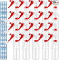 Eccliy 20 Pack 16oz Empty Spray Bottles, Leakproof Cleaning Bottles with Measurement and Adjustable Nozzle for Housekeeping, Commercial Use(Cylinder,Red White New Spray Head)