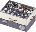 1 Pack Shoe Organizer for Closet Fit 12-24 Pairs with Adjustable Dividers, Large Foldable Shoe Storage Containers Box Bin w with Clear Lid and 4 Handles,with 2 mesh pockets,with Category Lable