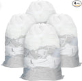 QWORK Mesh Laundry Bag, 4 Pack 24" x 36" Machine Washable Travel Laundry Bags for Laundry, College Dorm, Laundromat Outdoor Activities, White