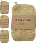Eco-Friendly Natural Loofah Dish Scrubbers, Biodegradable & Zero Waste Kitchen Sponge, Reusable Non-Scratch Loofah for Kitchen, Bathroom & Household Cleaning, Unbleached Plant-Based Scrubber, 4-Pack