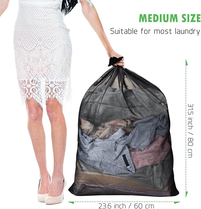 2 Pack Mesh Laundry Bags 24 x 32 inch Laundry Garment Bag Mesh Large Lingerie Wash Bags Zippered Garment Washing Net for Underwear Hosiery Blouse Sweater Dress Don't Drying, Melting 140-176℉