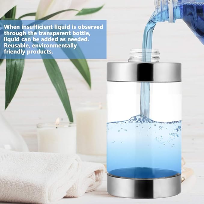 Dish Soap Dispenser Stainless Steel Case Acrylic Liner Hand Pump Dispenser Shatterproof and Leakproof Refillable Liquid Hand Soap Dispenser for Bathroom & Kitchen (10OZ/300ML)