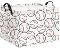 Rectangular Storage Basket，Collapsible Storage Bin，Book Box, Toy Organizer with Handles,,Room Decor.Gift Basket(Big Baseball)