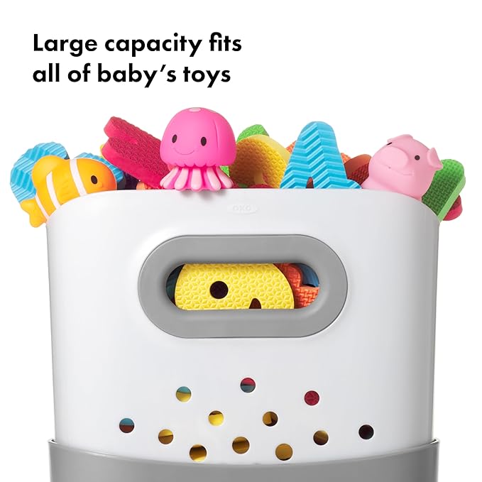 OXO Tot Stand Up Bath Toy Storage – Gray,(Pack of 2)