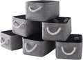 Sacyic Small Fabric Storage Baskets (6-Pack), Foldable Gift Baskets with Rope Handles for Home & Office Organization