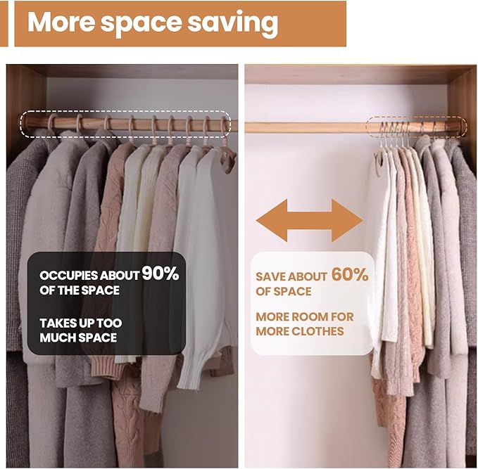 Jiang&Rong 60 Pack Beige Velvet Hangers, Ultra Thin Space Saving Non-Slip Clothes Hangers, No Shoulder Bumps Suit Hangers for Sweaters, Jackets, Pants, Dresses & Shirts, Heavy Duty Velvet Coat Hanger