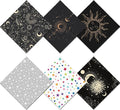 6 PCS Glasses Cleaning Cloth Eyeglass Cleaning Cloth Lens Eyeglasses Microfiber Cute Aesthetic Cloth for Unisex Women Girls Reusable Phone Screens Camera Multi-Patterns(6.3"x6.3")-Sun Moon Star