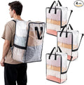 TAILI 4 Pack Clear Moving Bags w/Adjustable Backpack Straps, Moving Supplies, Moving Boxes Alternative, Heavy Duty Storage Totes for College Packing, Camping Backpack for Travel, Dorm, Laundry