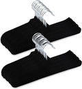 Velvet Pants Hangers - 32 Pack Black Non Slip Open Ended Hanger with 360 Swivel Hook - Closet Space Saving Hanger for Heavy Pants, Jeans, Trousers, Scarf