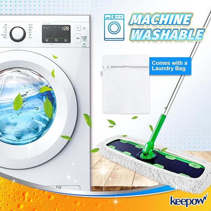 KEEPOW Reusable XL Wet Refills Compatible with Swiffer Sweeper XL, X-Large Dry Sweeping Cloths, Wet Mopping Cloths, Washable Microfiber XL Mop Pads Refills for Surface/Hardwood Floor Cleaning, 4 Pack