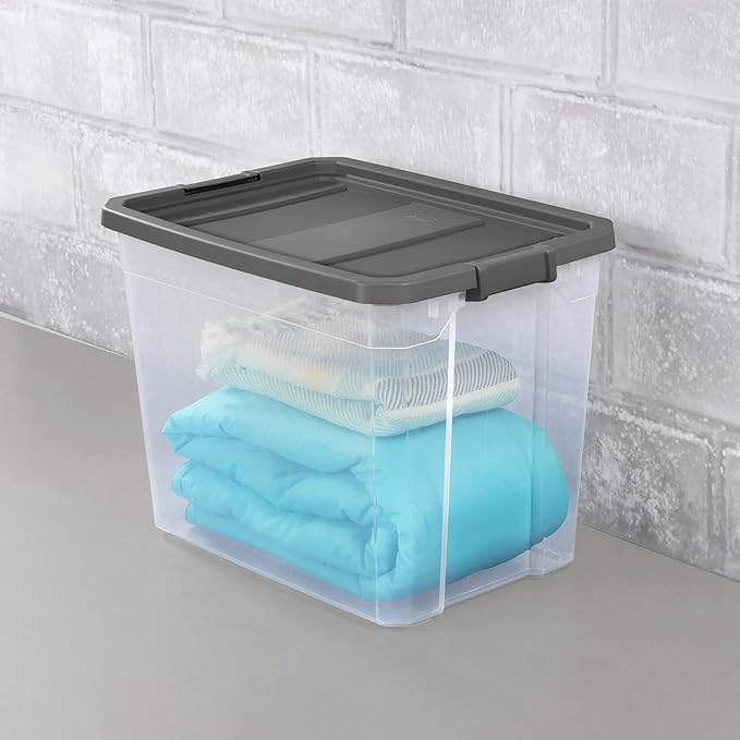 2-Pack 108Qt Storage Bins with Lids - Durable Clear Plastic Containers with Locking Lids, Great for Bathrooms, Storage Rooms, Offices & Closets, Stackable for Efficient Organization