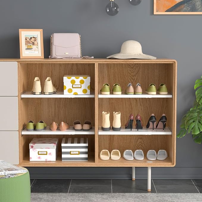 Expandable Closet Shelves, Adjustable Metal Closet Organizers and Storage Shelves for Wardrobe, Kitchen Pantry, Shoe Rack, (2 Pack,W11.81 x L: 17 "to 31")