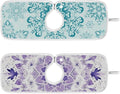Sink Faucet Absorbing Mat Kitchen Sink Splash Guard Splash Faucet Drip Catcher for Bar RV Bathroom 2PCS 14.9x5.5in Lavender Flowers Teal Mandala Purple