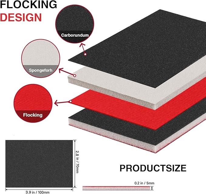 30-Pcs 3x4 Inch 1200 Grit Sanding Sponge Set, Sanding Block, Ultra-Fine Wet/Dry Sandpaper for Wood, Metal, Drywall, Furniture Polishing (1200Grit)