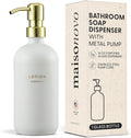 MaisoNovo Soap Dispenser 1-Piece Set | 16.9oz White Bottles with Gold Stainless Steel Pump Core