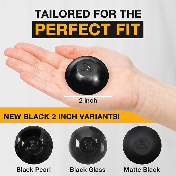 Ducki Wall Protectors - 4 Black Pearl- Self Adhesive, Reusable Solution for Stopping Wall Damage & Noise from Doors,Refrigerator & More in Your Home or Office -Durable, Shock Absorbent & Discreet