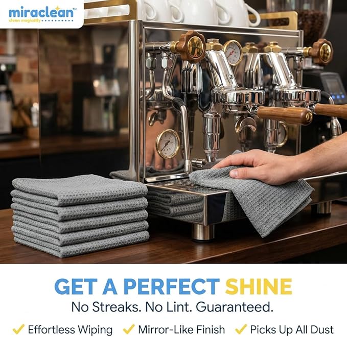 Waffle Weave Microfiber Cloths - 12 x 12 inches - Lint Free Cloth, Streak-Free Absorbent Microfiber Glasses Cleaning Cloth, Screens, Dusting & Appliances - 12 Pack Premium Cloth Wipes