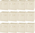 Yinder 12 Pcs Cube Storage Bin White 11'' Storage Bins for Playroom Decor Colorful Bins for Kids Foldable Baskets for Nursery Organizer Boxes Fabric Boxes