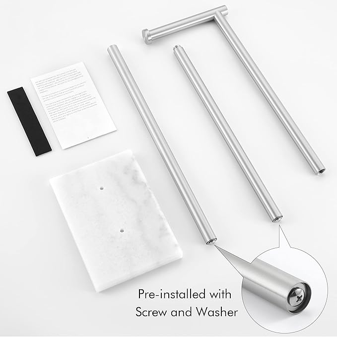 KES Toilet Paper Holder Stand 29.5 Inches, Free Standing Toilet Paper Storage with Marble Base Toilet Roll Holder for Bathroom, SUS304 Stainless Steel Brushed Finish, BPH288-2
