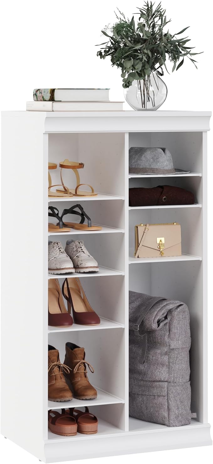 ClosetMaid Modular Adjustable Divided Storage Shelving Unit Organizer, 15.94-Inch D x 40.3-Inch H x 21.38-Inch W, White