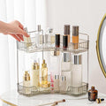 Aveniee Corner Bathroom Counter Organizer, Bathroom Countertop Shelf Makeup Organizer for Vanity Perfume Tray for Corner Storage (2 Tiers, Grey)