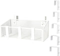 Bedside Caddy Shelf Hanging Storage Basket for Bunk Bed and Office Cubical Walls,Baby Bed Rails,College Dorm Bed Organizer - 5 Pairs Sized Hooks-for Phone Glass Magazine Decor (White)