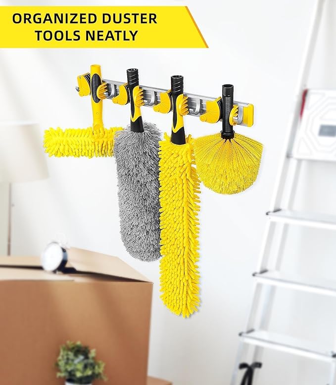 36 Foot High Ceiling Duster Kits with 7-30ft Heavy Duty Extension Pole, High Reach Duster for Cleaning,Microfiber Feather Duster,Cobweb Duster,Ceiling Fan Duster,Window Squeegee & Cleaner