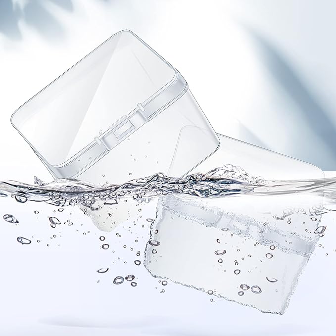 6 Pieces Mini Plastic Clear Beads Storage Containers Box for Collecting Small Items, Beads, Jewelry, Business Cards, Game Pieces, Crafts (2.48 x 2.48 x 1.57 Inch)