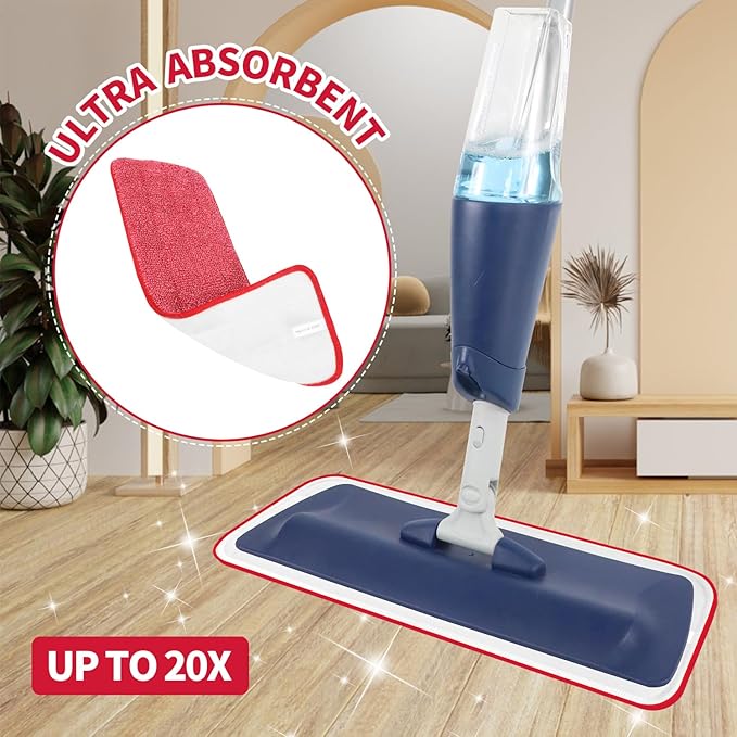 3 Pack Microfiber Reusable Mop Pads for Bona Mop, Wet/Dry Floor Cleaning Refill Mop Pads, Spray Mop Hard Wood Floor Mop Pads Refills, Machine Washable Power Mop Pads Replacement