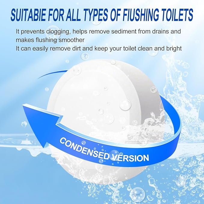 Automatic Toilet Bowl Cleaner Tablets,Bleach Descale&Deodorize-Tank Drop-In Tablets for Stain&Limescale Removal, Fresh Scent, Septic-Safe, Compatible with effective Works with Toilets-easy to use