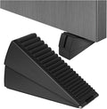 Black Adjustable Large Door Stoppers, Heavy Duty Door Stoppers for Bottom of Door, Door Stop with Strong Grip Stainless Steels for Heavy Duty and Usual Doors