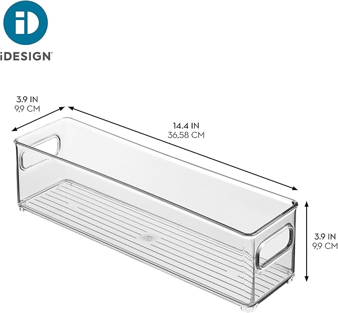 InterDesign Refrigerator and Freezer Storage Container – Deep Organizer Bin for Kitchen, Clear