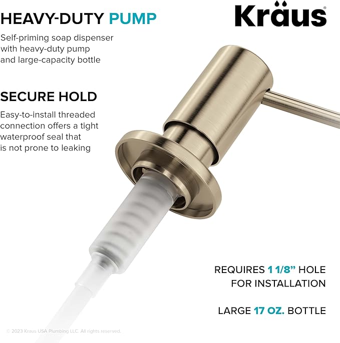 KRAUS Kitchen Soap and Lotion Dispenser in Spot-Free Antique Champagne Bronze, KSD-43SFACB