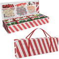 Safana Wrapping Paper Organizer Storage Bag, 42" Durable 600d Oxford Wrapping Organizer Box Under Bed Storage Containers for Decorations Paper Rolls, Ribbons, Balls, Bows (Red Stripe)