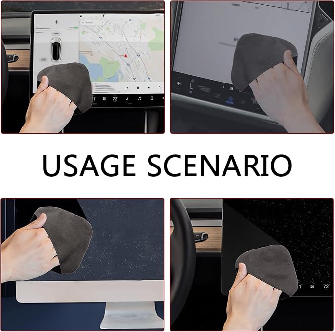 Car Screen Cleaner, Square Microfiber Screen Cleaning Cloth, Foldable Auto Screen Cleaning Pad, Touch Screen Cleaner Cloth for Vehicle Dashboard LCD Display, Car Interior Cleaning Wipes