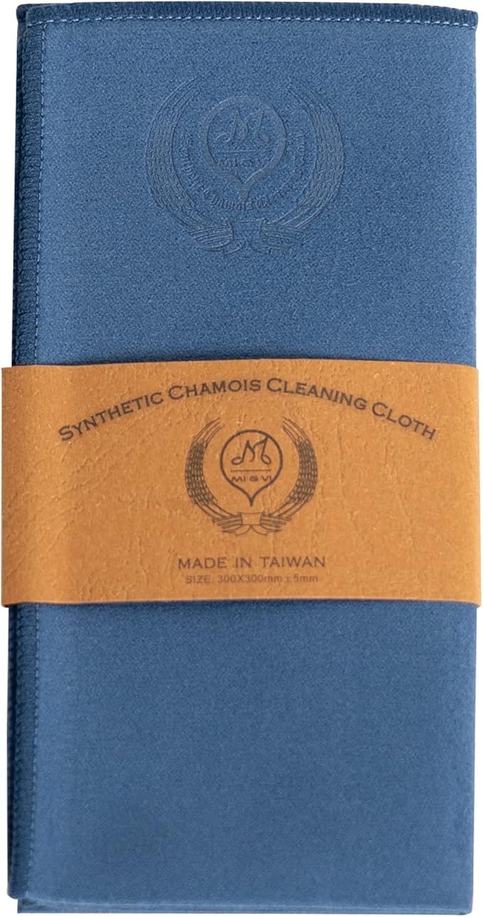 MI&VI Synthetic Chamois Microfiber Instrument Cleaning & Polishing Cloth for Violin, Viola, Cello, Bass, Guitar, Piano, Saxophone, Flute 12x12in (Navy-Blue)