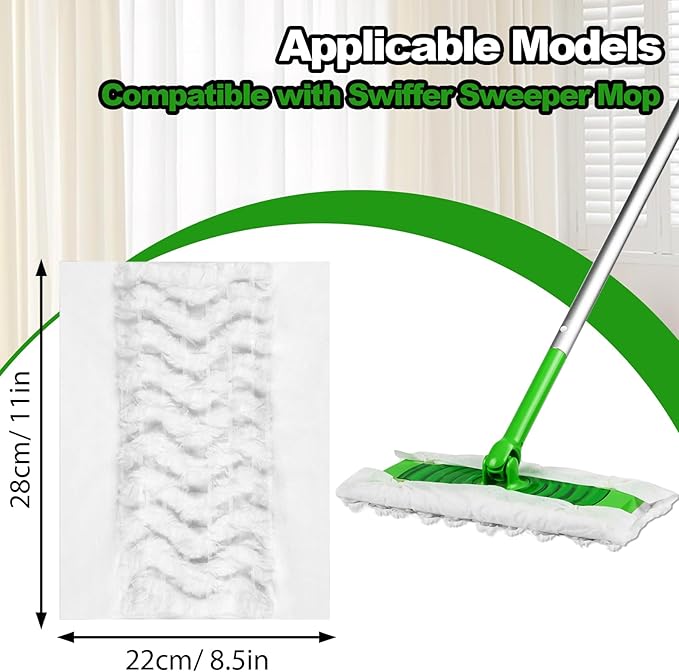 46 Count Heavy Duty Dry Sweeping Cloths for Swiffer Sweep & Sweeper Mop, Unscented, Cleaning Floors and Allergens, Strong Adsorption