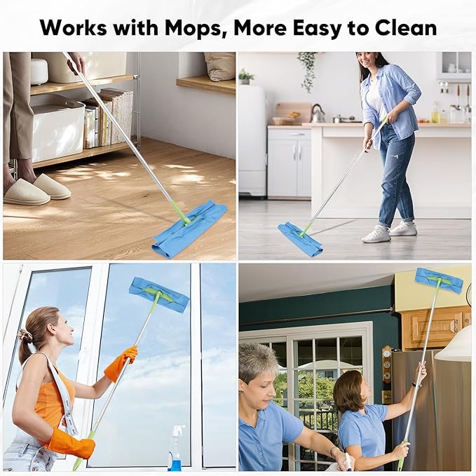 HOMEXCEL Microfiber Glass Cleaning Cloths 6 PK, Lint Free Streak Free, Reusable Microfiber Magic Cleaning Cloth for Cleaning Windows, Glasses, Mirrors, Screens, Stainless Steel, and More, Blue-14”×16”