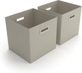 Martha Stewart Essential Collapsible Stackable Decorative Home Storage Cube Organization, Set of 2 Craft Cubes, Cottage Dot