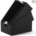 3 Pack Fabric Storage Bins for Closet Shelves, Rectangle Wardrobe Organizer with Handle, Collapsible Shelves Storage Basket for Sorting Clothes and Toy (Black,16.5 x 12.2 x 6.7 Inch)