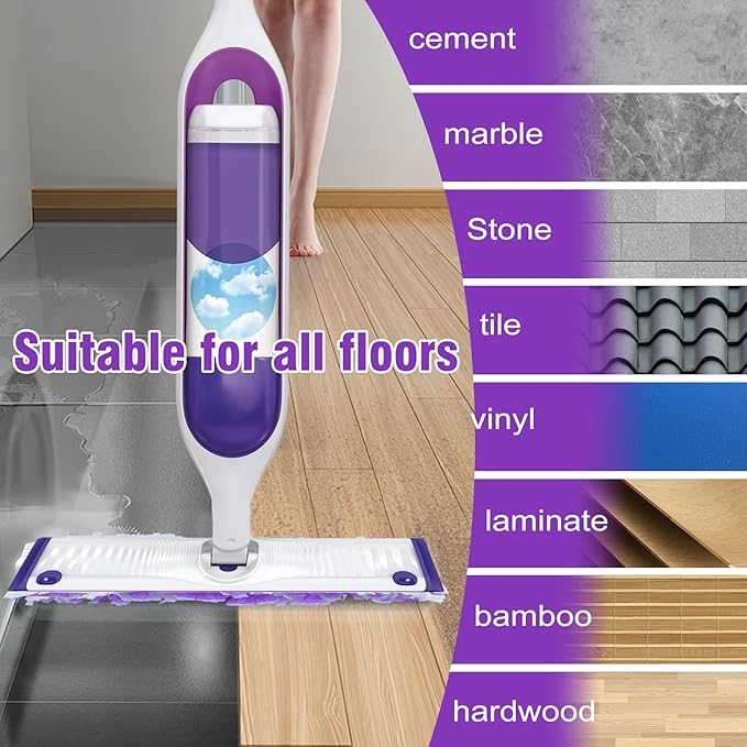 60 Pack Power Mop Refill Pads for Swiffer Power Mop , Disposable Swifter Wet Pad Refills for Swiffer, Replacement Spray Wet Pads Refills for Multi-Surface&Wood Floor Cleaning