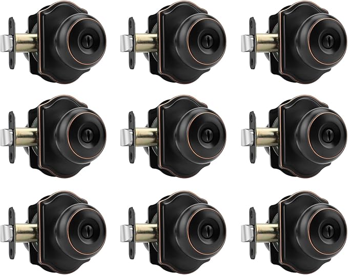 Haidms Oil Rubbed Bronze Closet Door Knobs Interior, Passage Interior Door knobs, Bronze Indoor Closet Doorknobs for Closet or Hall (9 Pack)