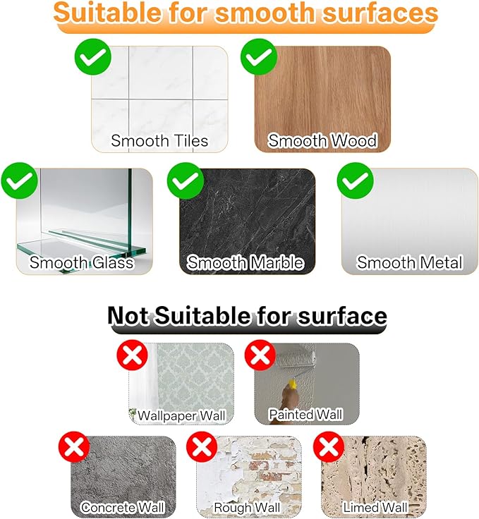 Vekniqo Adhesive Replacement Compatible with Eudele-3 Hooks,No Drilling, Strong Adhesive for Shower Caddy Big,9 Packs