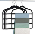 Velvet Hangers Space Saving Non Slip Pant Velvet Hangers, DUDUCOFU 4 Pack Black Multi Layer Clothes Hangers Closet Organizer for Pants Trousers Scarf