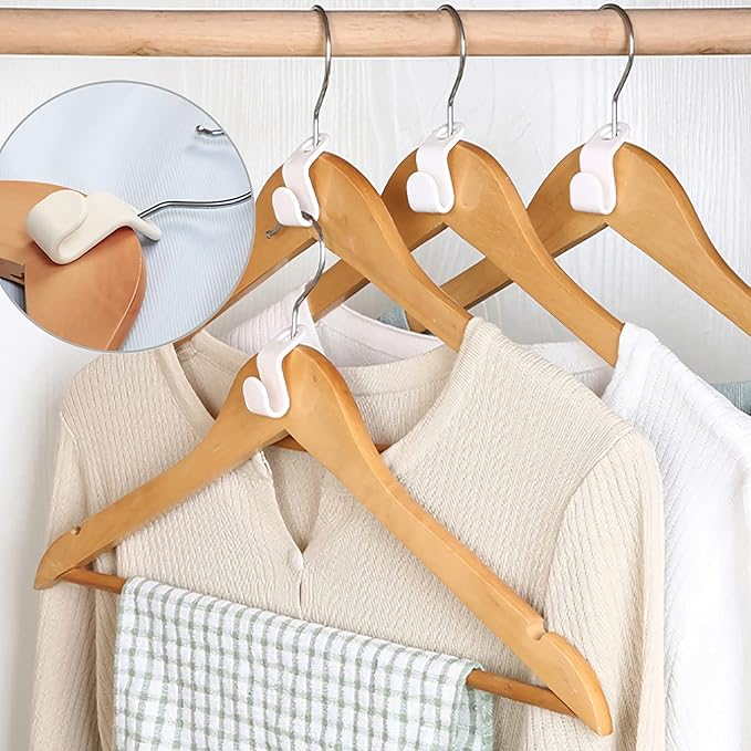 100PCS Clothes Hanger Connector Hooks, Hanger Extender Clips,Cascading Hanger Hooks,Used in Closet Hangers Space Saving and Organizer Closets