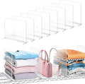 8 Pack Shelf Dividers for Wire Shelves, Acrylic Clear Closet Organizers and Storage for Sweater, Shirts, Bookshelf Handbags Separators Dividers for Closet Organization in Bedroom/Kitchen/Office/Pantry